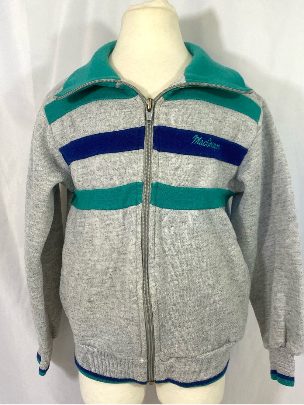 Kid’s Vintage 80’s MacGregor Gray Track Jacket Small 6 7 8